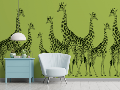 Giraffes Green